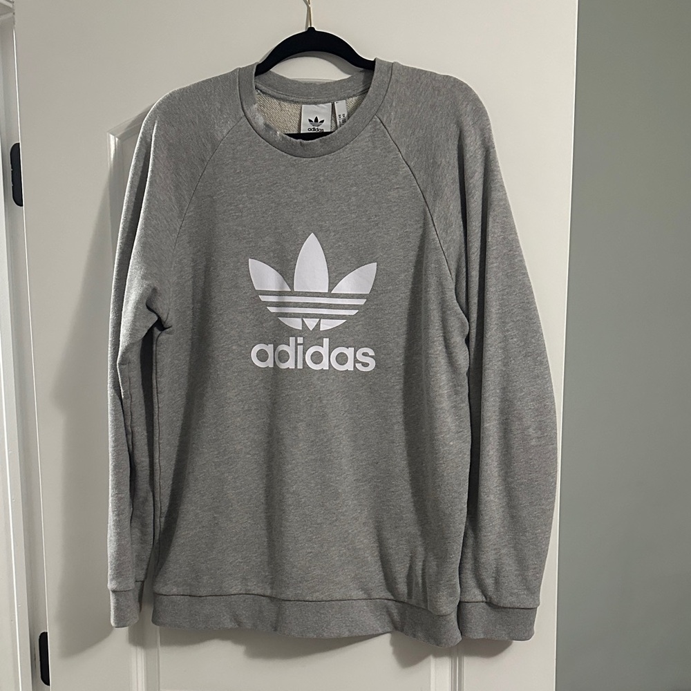 Adidas Men's Heather Gray Crewneck Sweater